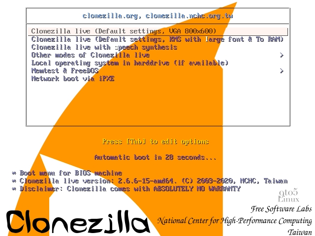 Clonezilla Live 2.6.6 Released with Linux Kernel 5.5, New and Updated Tools