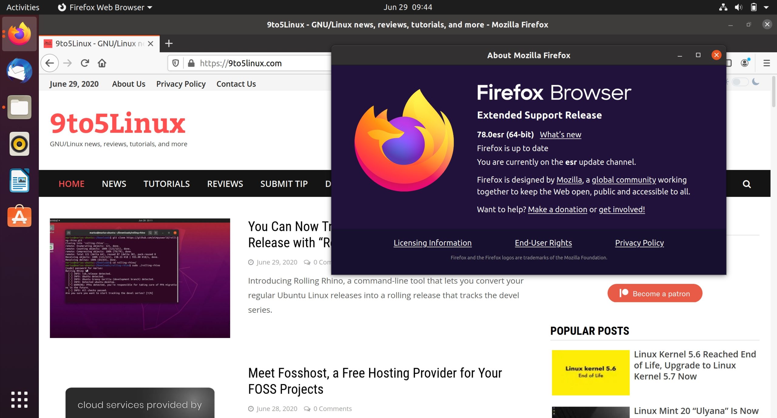 Firefox 78 Available for Download with New Minimal Linux System Requirements