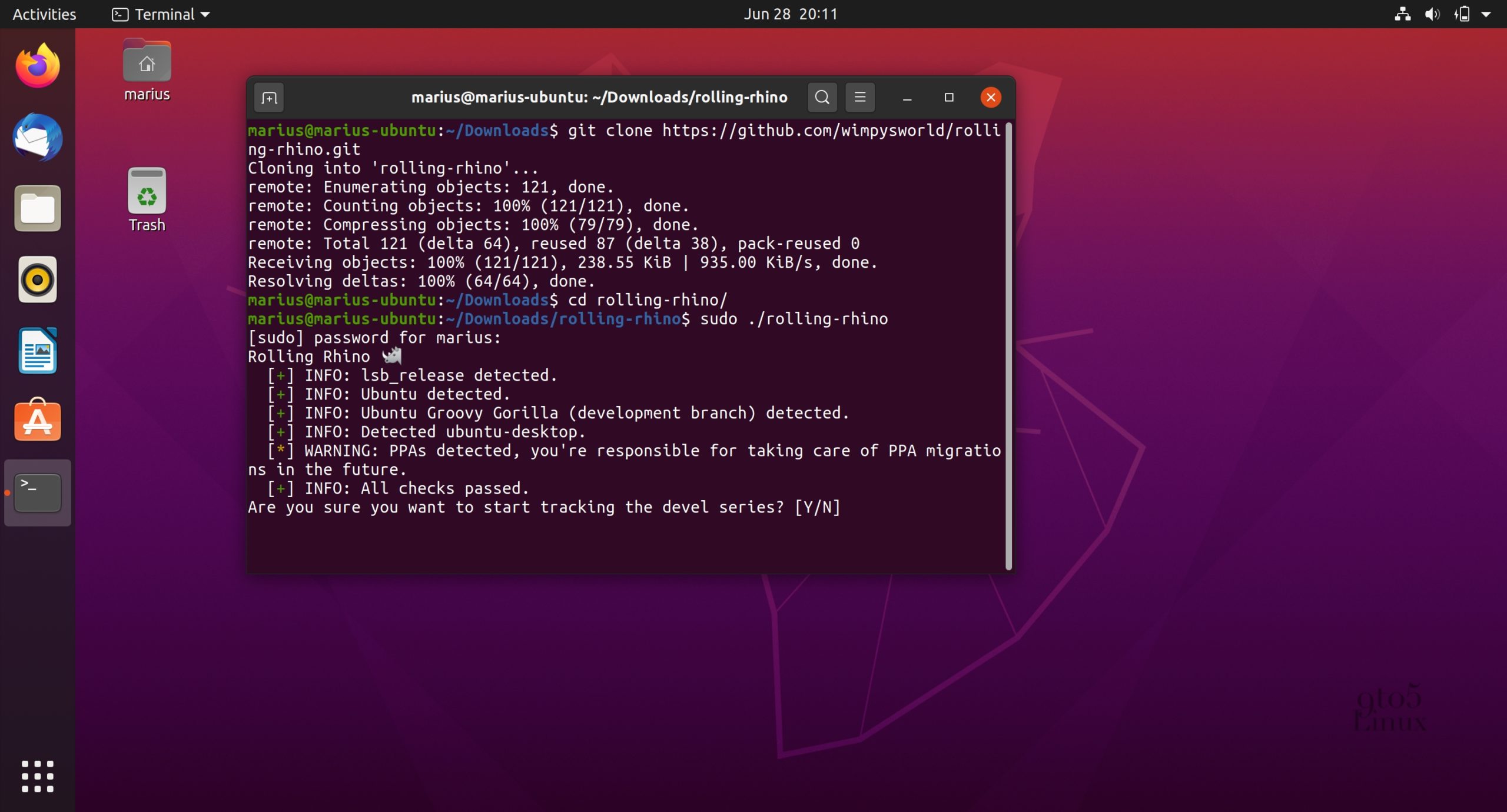You Can Now Transform Ubuntu into a Rolling Release with “Rolling Rhino”