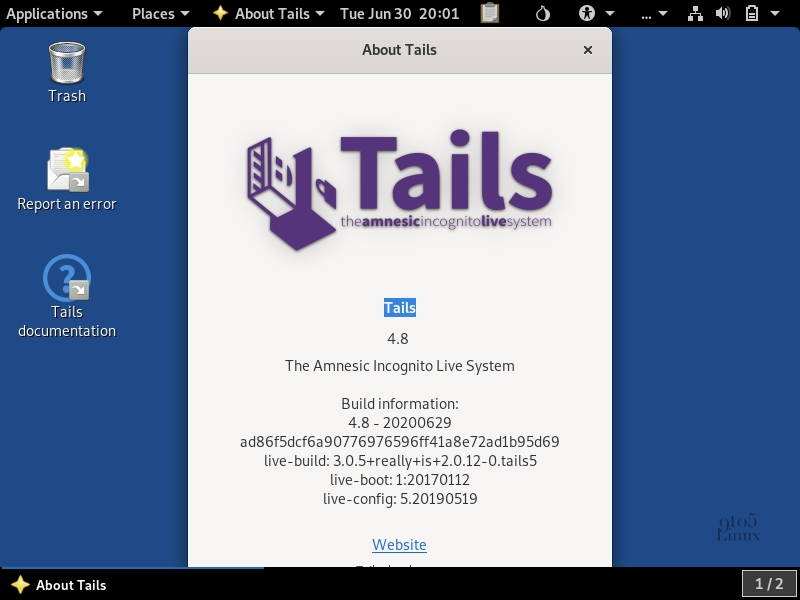 Tails 4.8 Anonymous OS Released with Linux Kernel 5.6, Improved Security