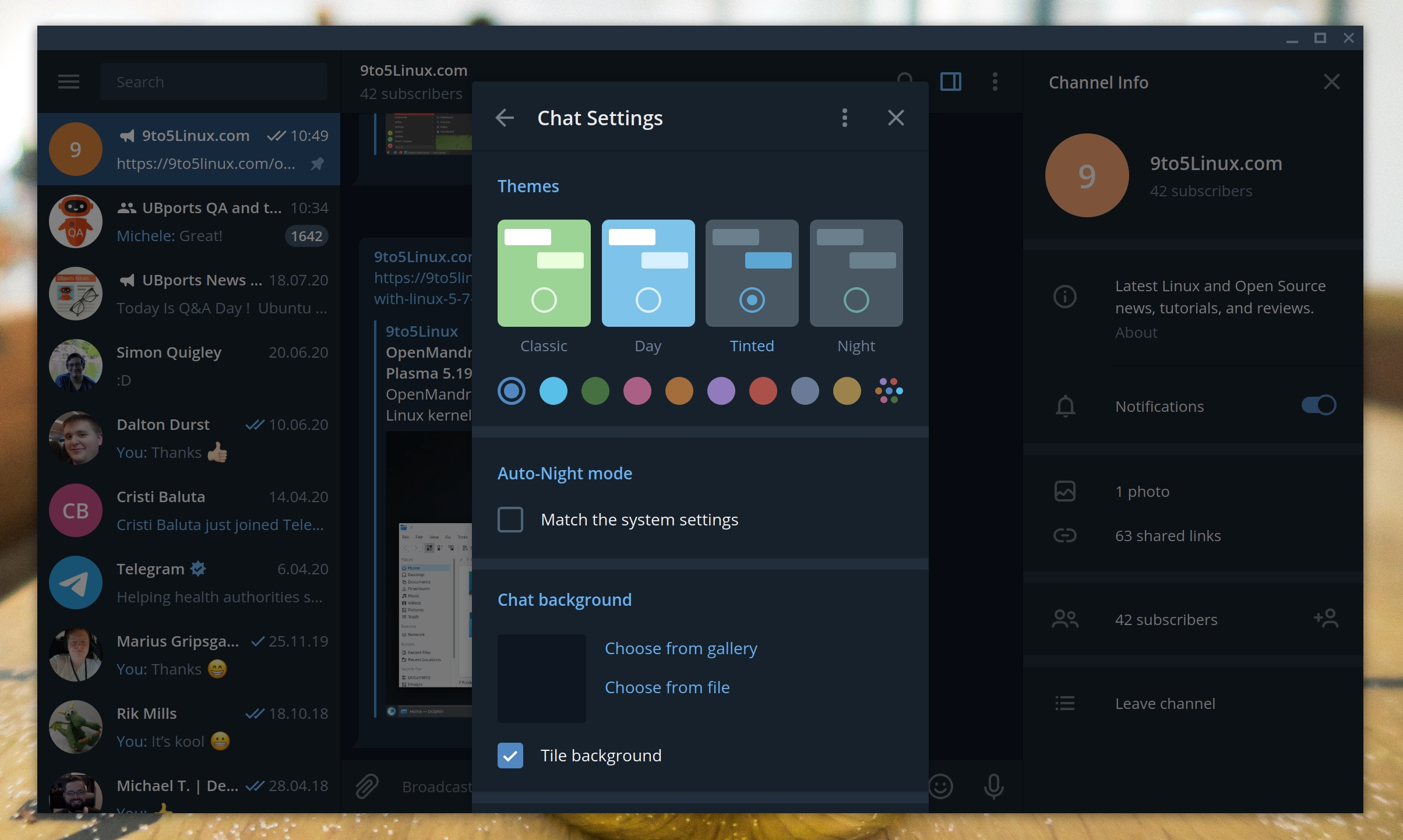 Telegram Desktop 2.2 Released with Auto-Night Mode, 2GB File Sharing, and More