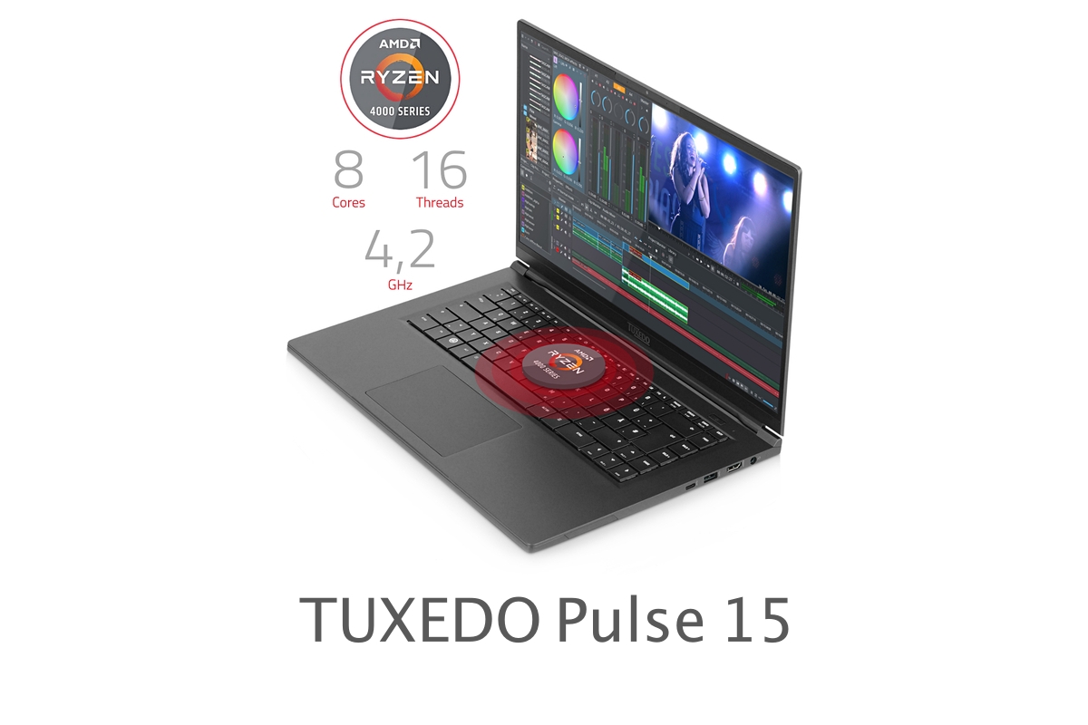 TUXEDO Computers Unveils the TUXEDO Pulse 15 Linux Ultrabook with AMD Ryzen 4000H Series