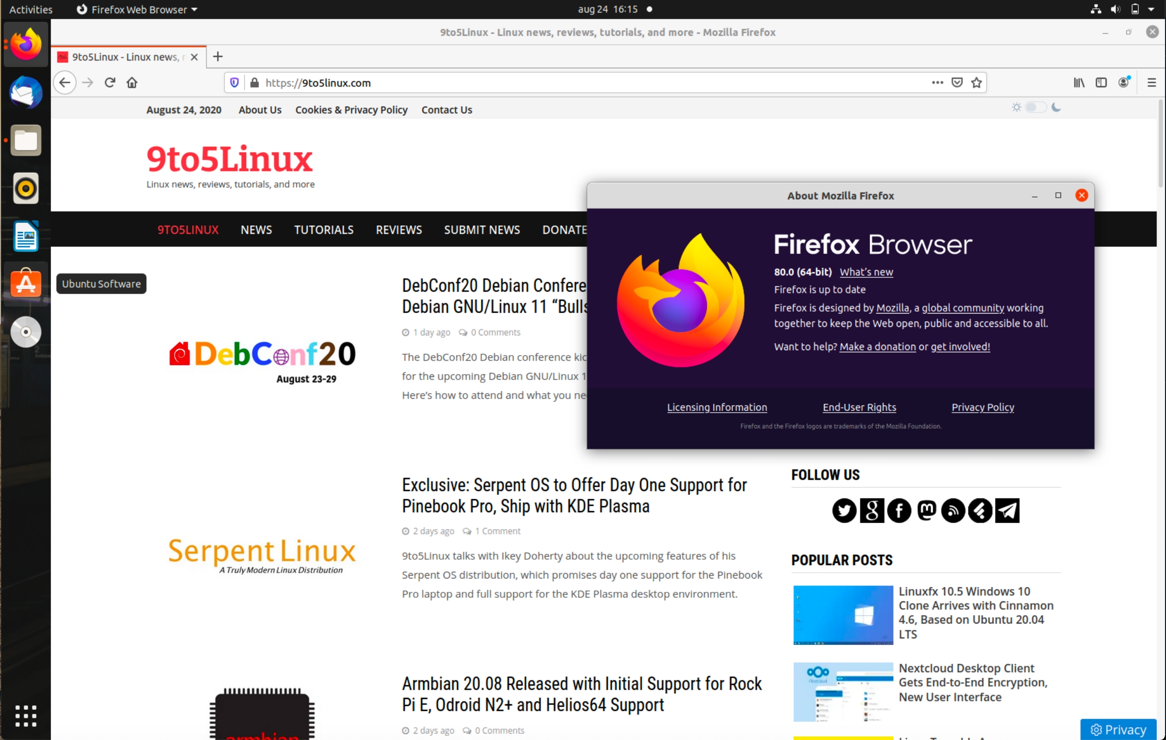 Mozilla Firefox 80 Is Now Available for Download with VAAPI Acceleration on X11
