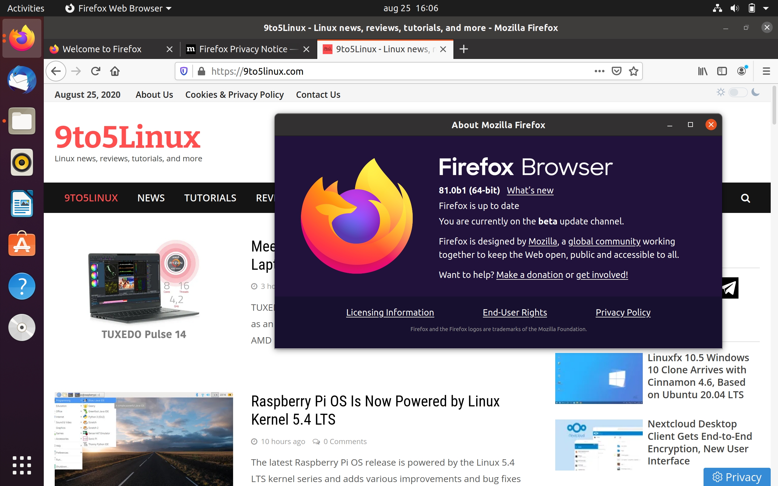Firefox 81 Enters Beta with GPU Acceleration Enabled by Default on Linux