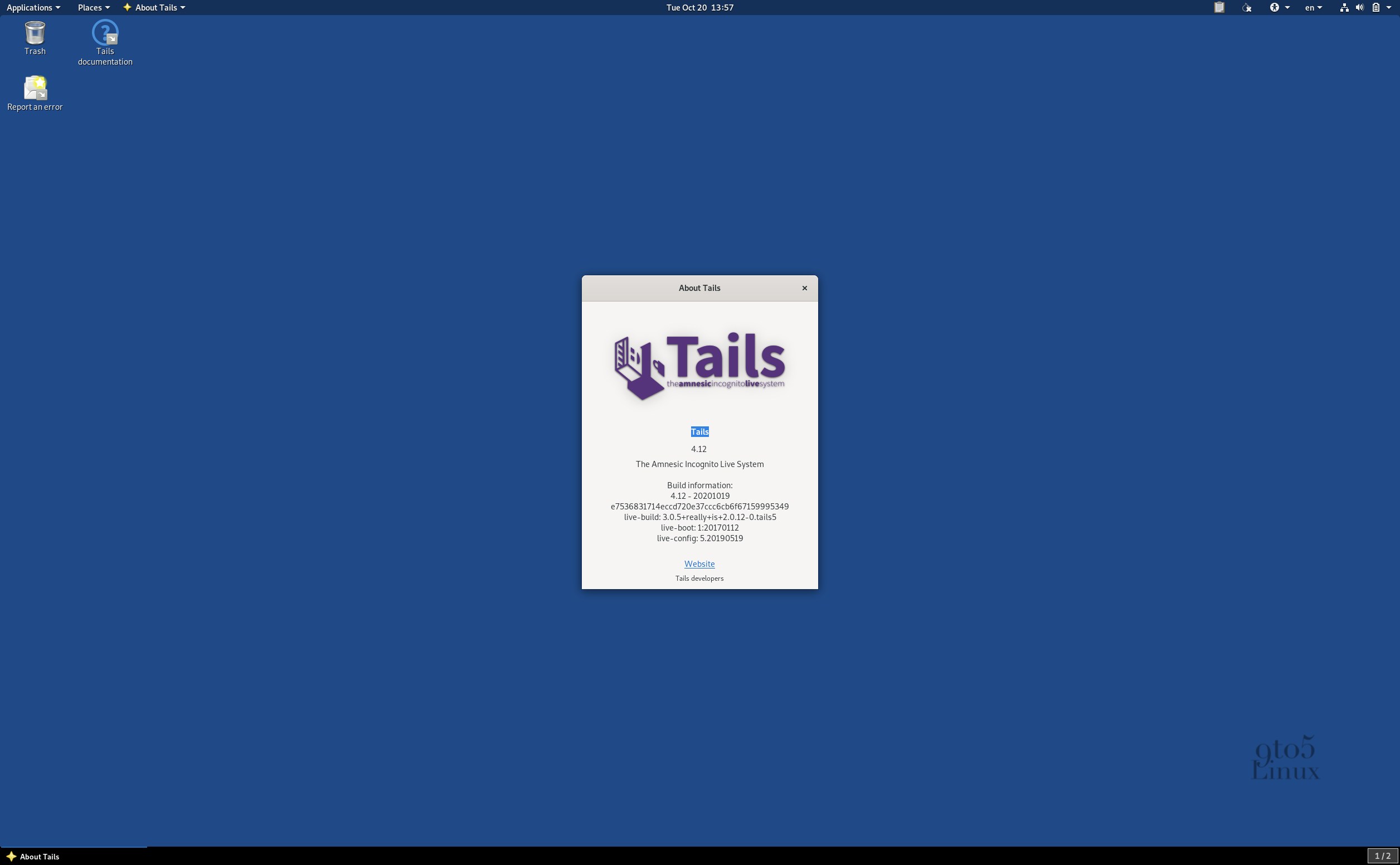 Tails 4.12 Anonymous OS Is Out with Linux Kernel 5.8, Latest Tor Updates
