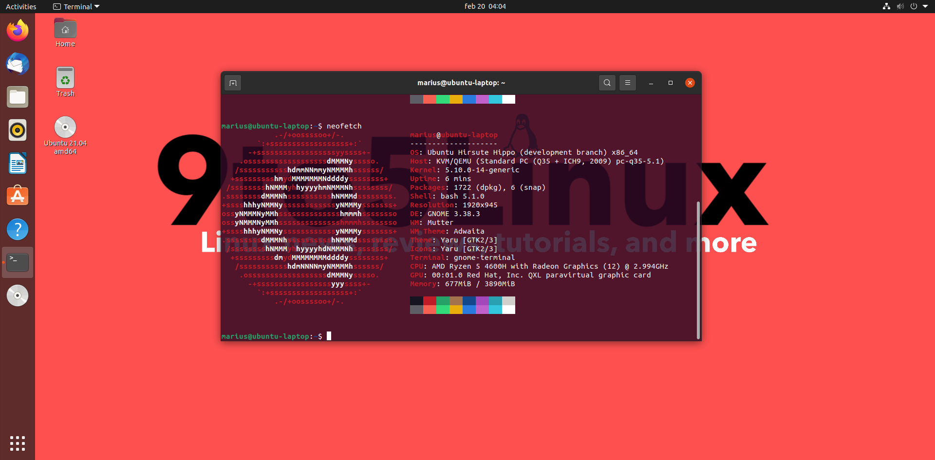 Ubuntu 21.04 Is Now Powered by Linux 5.10 LTS, Wayland Enabled by Default