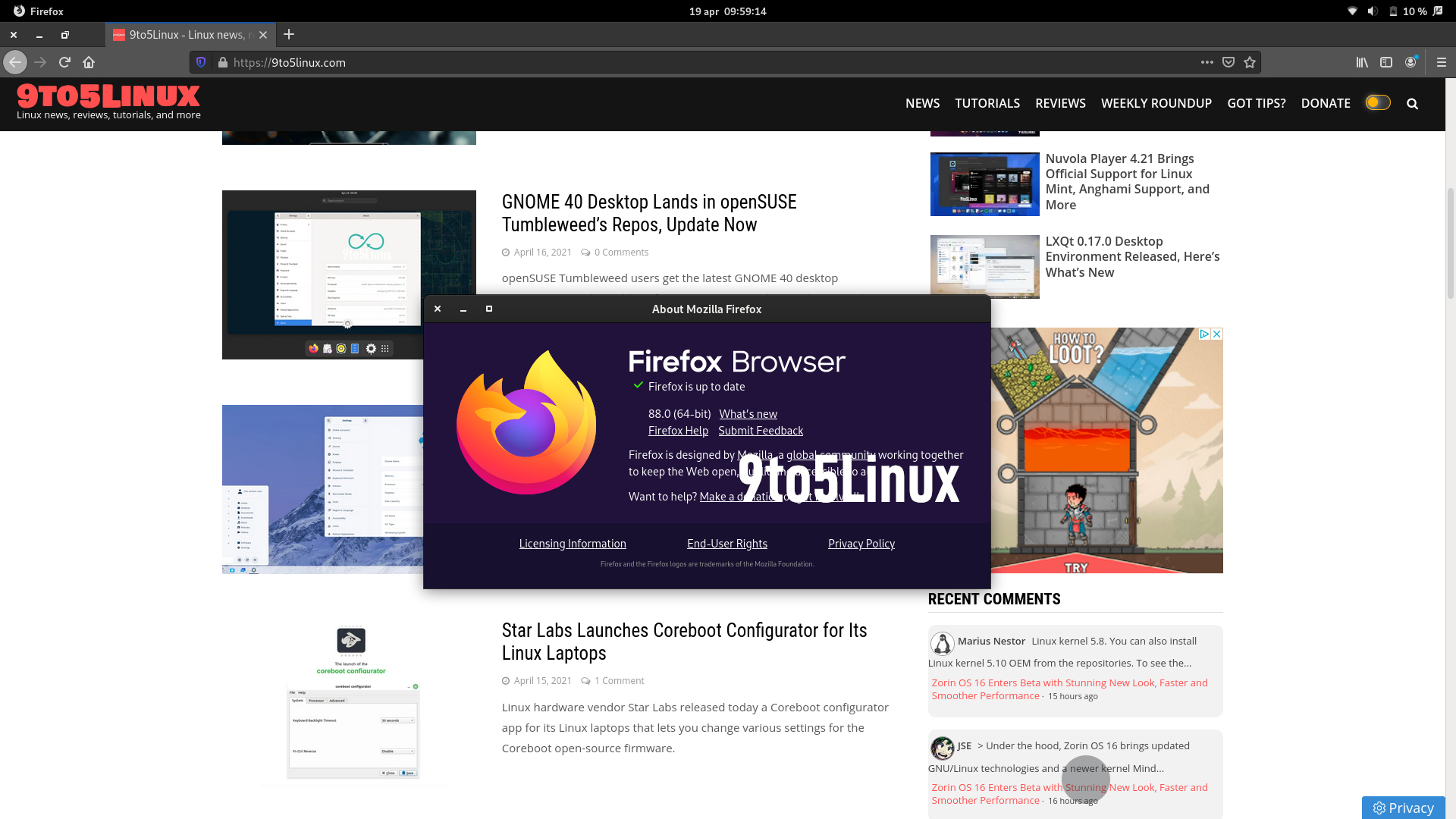 Firefox 88 Is Now Available for Download, Enables WebRender for KDE/Xfce Intel/AMD Users