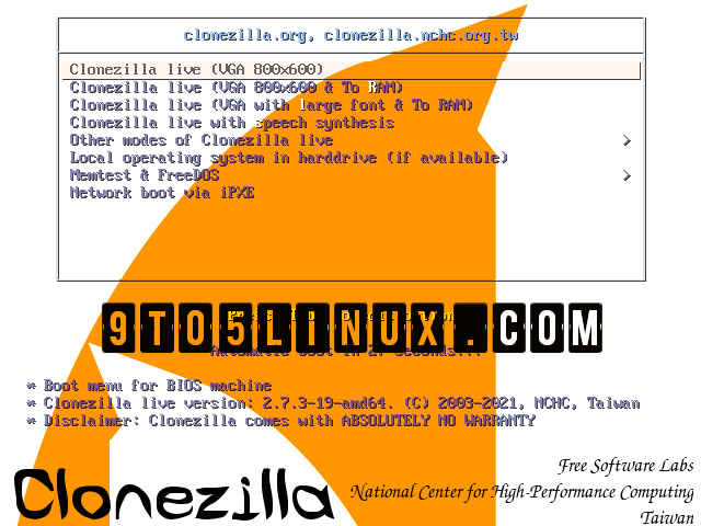 Clonezilla Live 2.7.3 Disk Cloning/Imaging Tool Released with Various Improvements