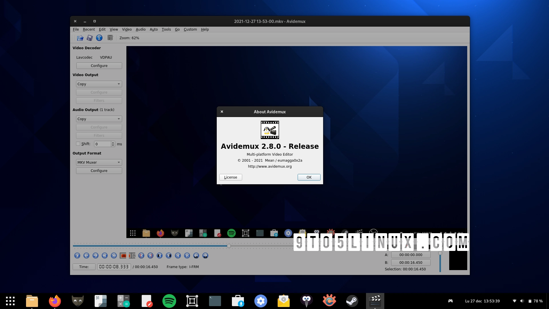 Avidemux 2.8 Released with FFV1 Encoder, WMA9 Lossless and TrueHD Decoding