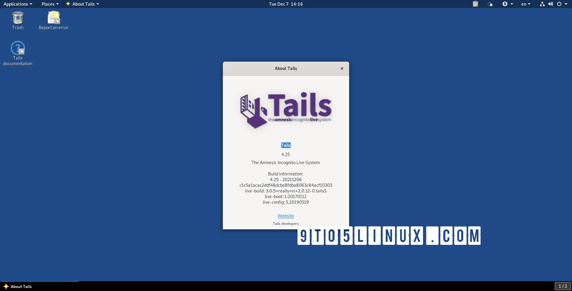 Tails 4.25 Anonymous Linux OS Released with New Backup Tool for Persistent Storage