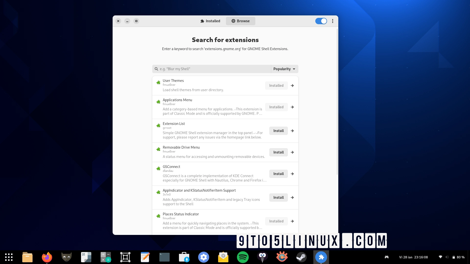 Flatpak App of the Week: Extension Manager – Browse and Install GNOME Shell Extensions