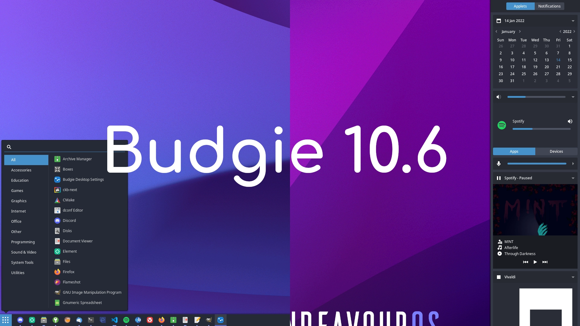 Budgie 10.6 Desktop Environment Improves Theme and Panel, Revamps Notification System
