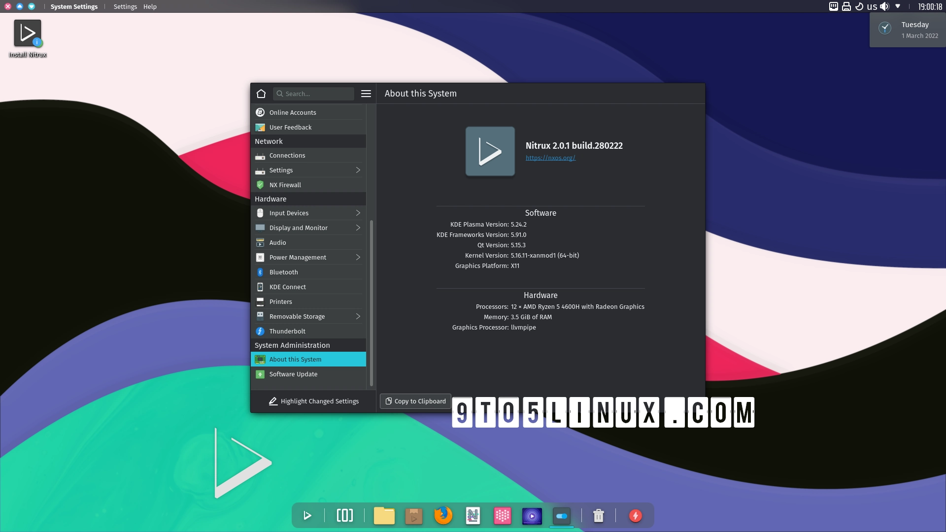 Nitrux 2.0.1 Switches to Mesa 22.1 by Default for Linux Gaming, Adds KDE Plasma 5.24 LTS