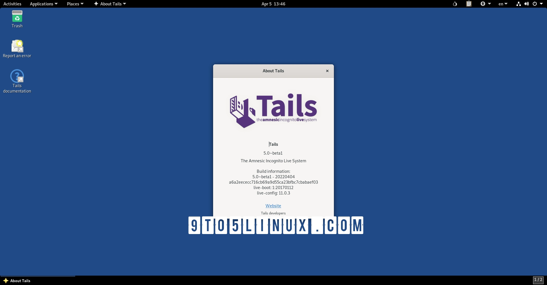 Tails 5.0 Enters Beta Testing as First Release Based on Debian GNU/Linux 11 “Bullseye”