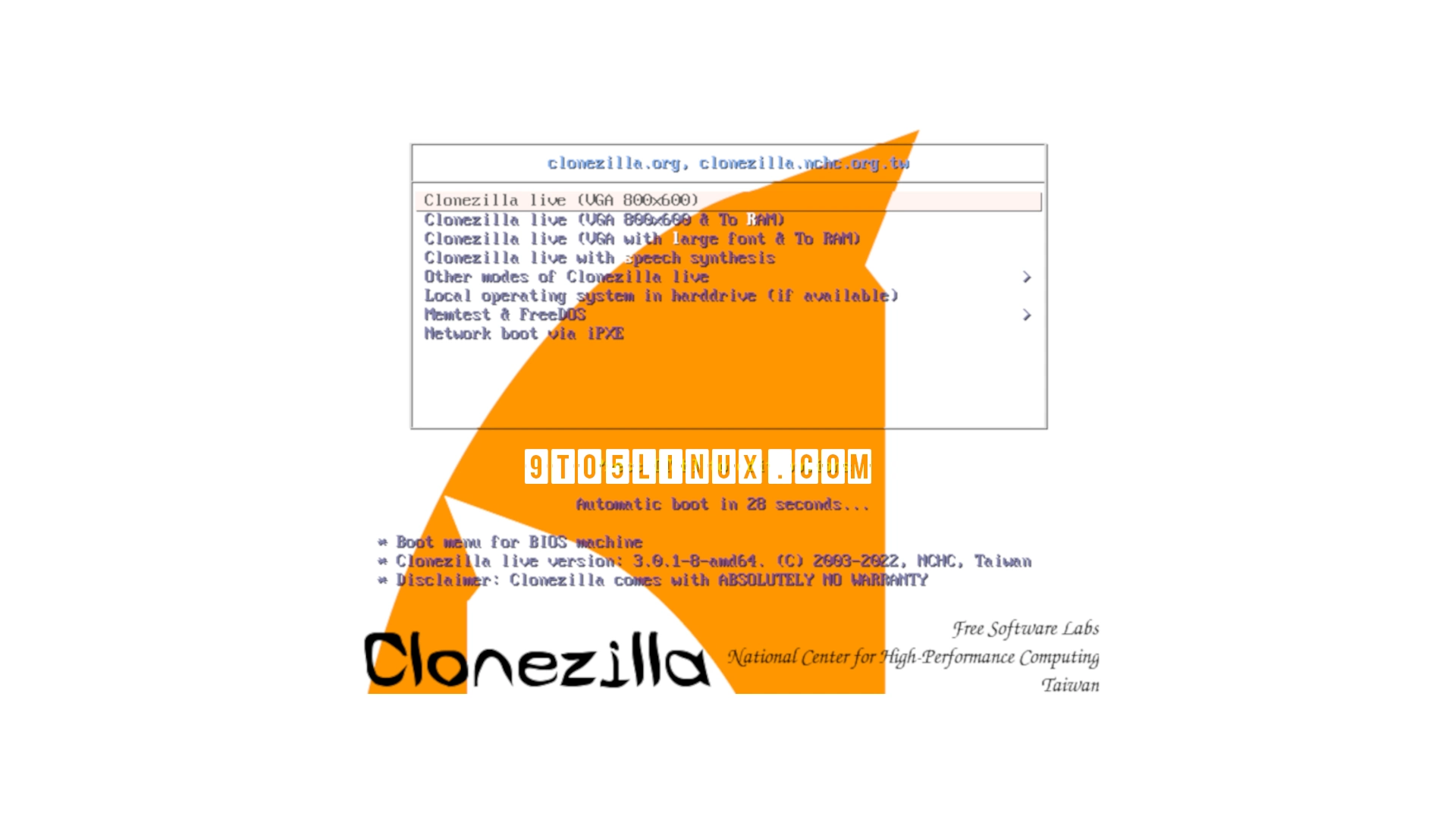 Debian-Based Clonezilla Live 3.0.1 Disk Imaging/Cloning Tool Released with Linux 5.18
