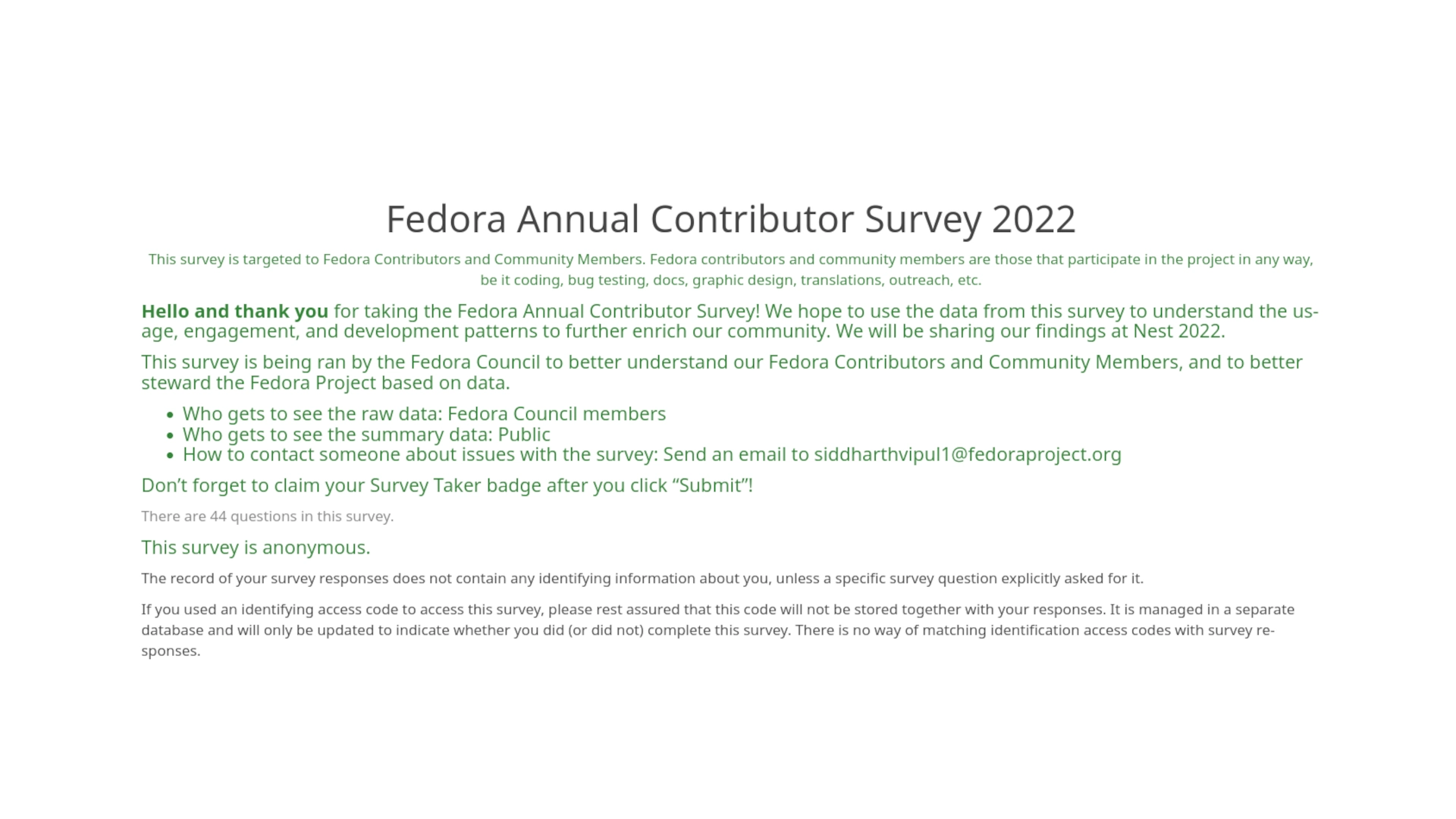 Help Shape Fedora Linux’s Future by Taking the Fedora Contributor Survey 2022