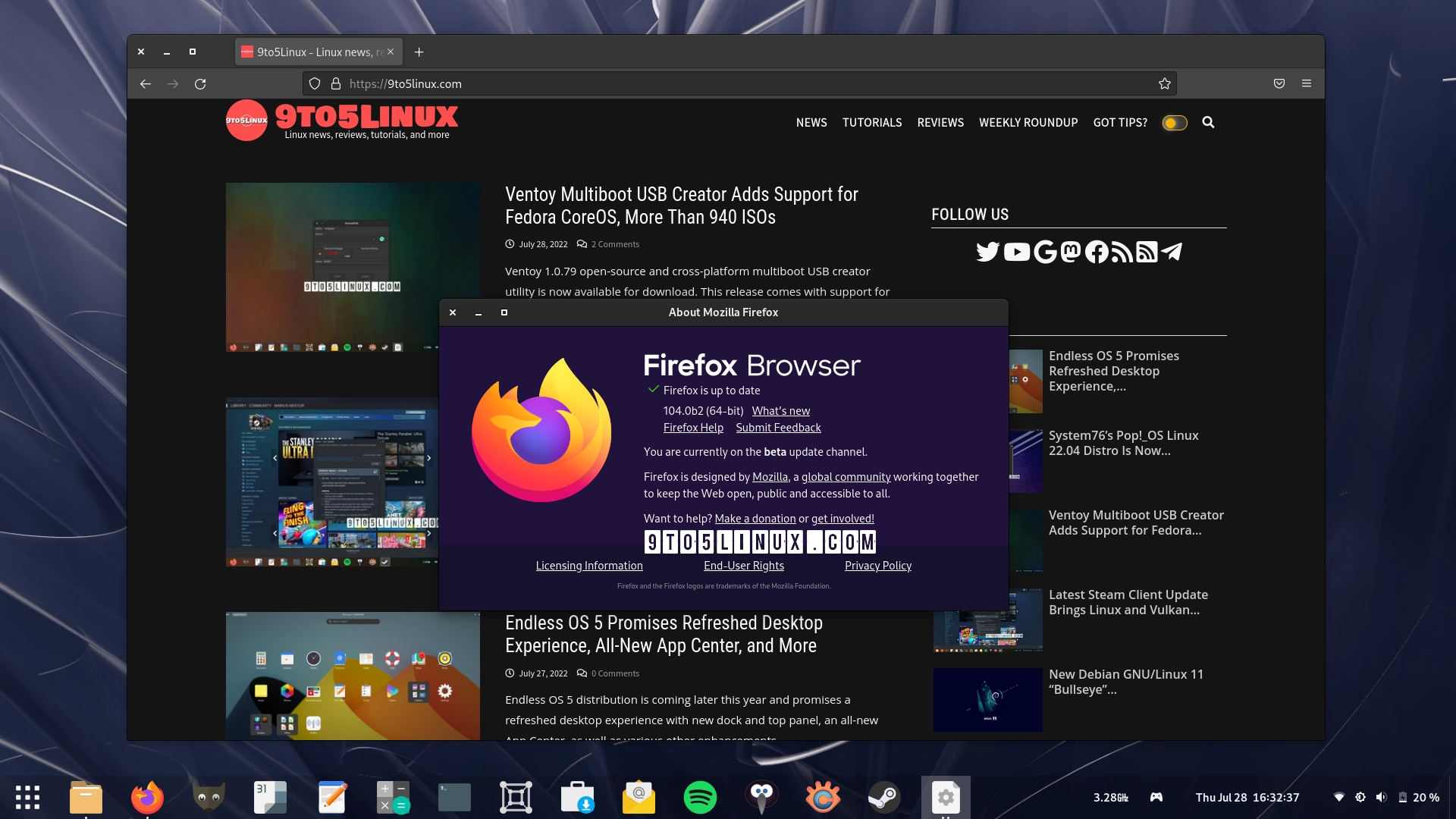 Firefox 104 Enters Beta Testing with Two-Finger Swipe Back/Forward Gesture on Linux