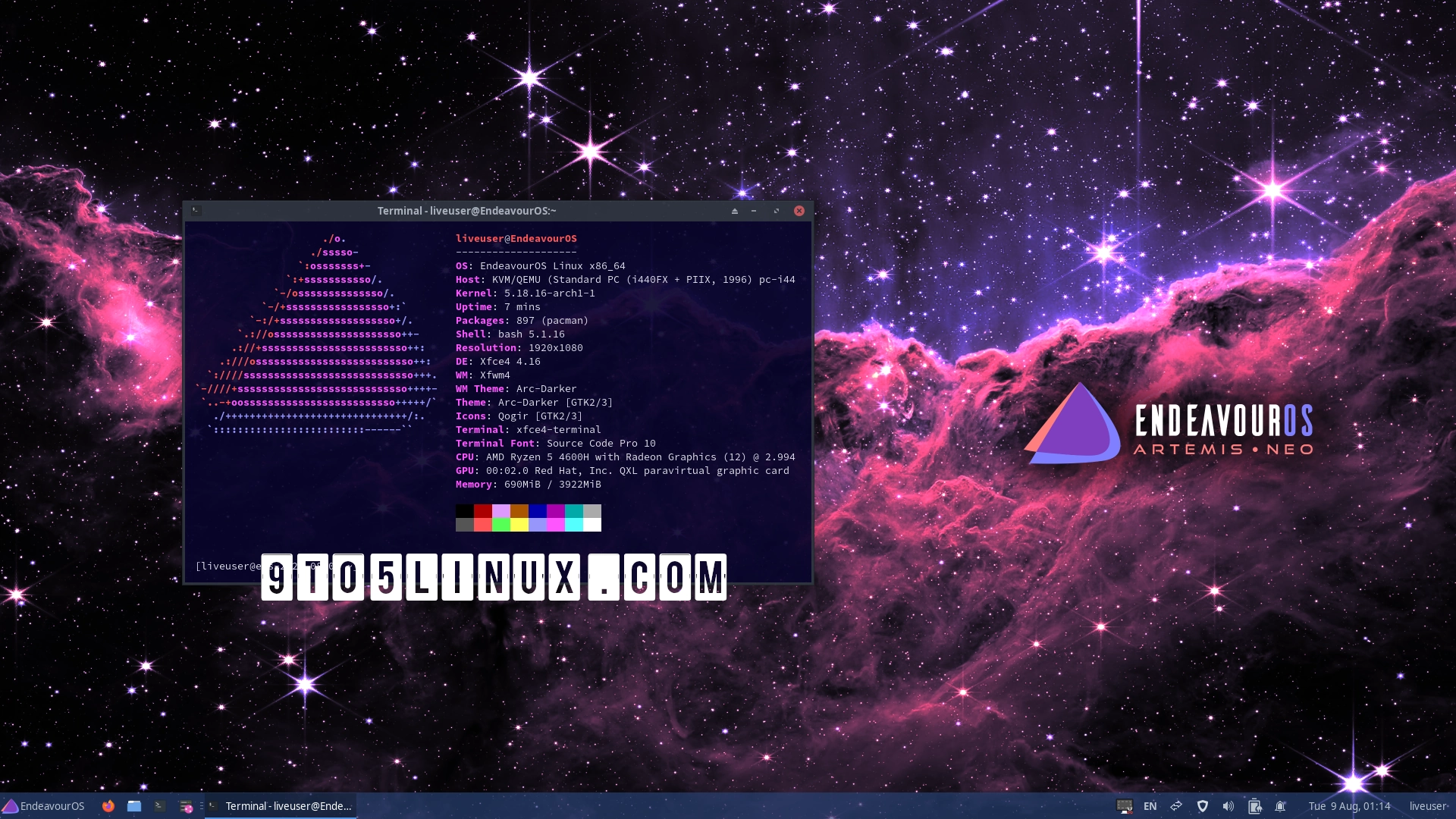 Arch Linux-Based EndeavourOS Artemis Neo Is Now Available as a Minor Update
