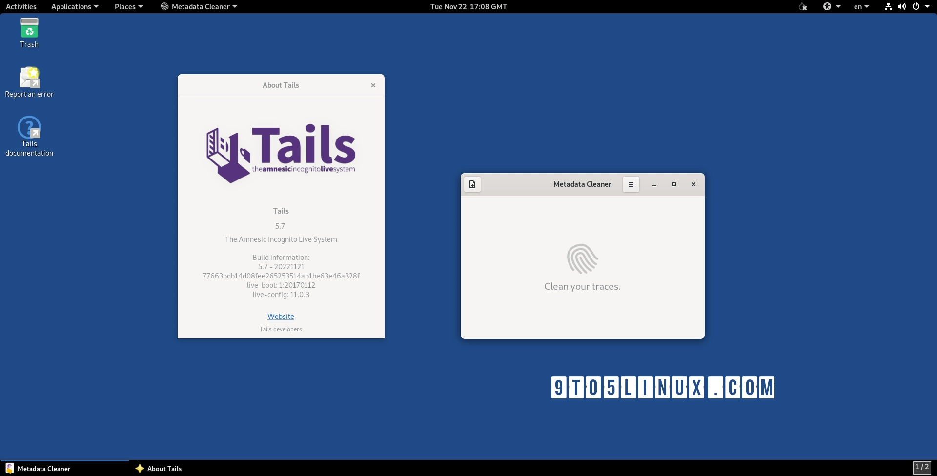 Debian-Based Tails 5.7 Anonymous OS Adds New Metadata Cleaner Tool, Latest Tor Updates
