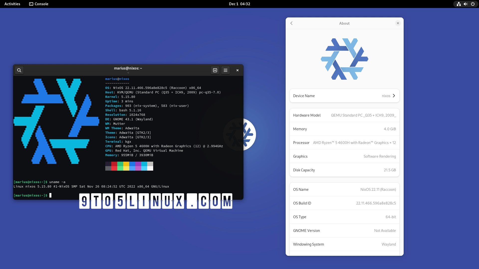 NixOS 22.11 “Raccoon” Released with GNOME 43, KDE Plasma 5.26, and OpenSSL 3