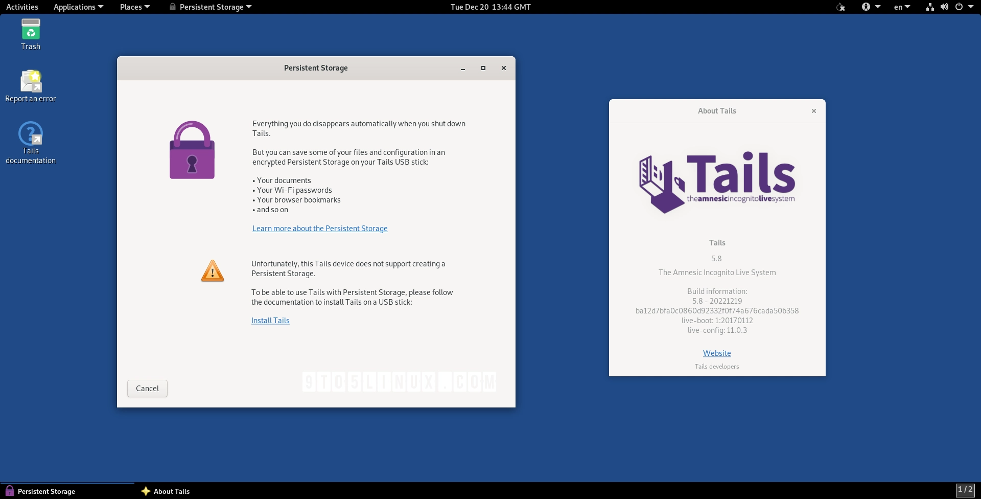 Privacy-Focused Tails 5.8 Enables Wayland by Default, Adds New Persistent Storage