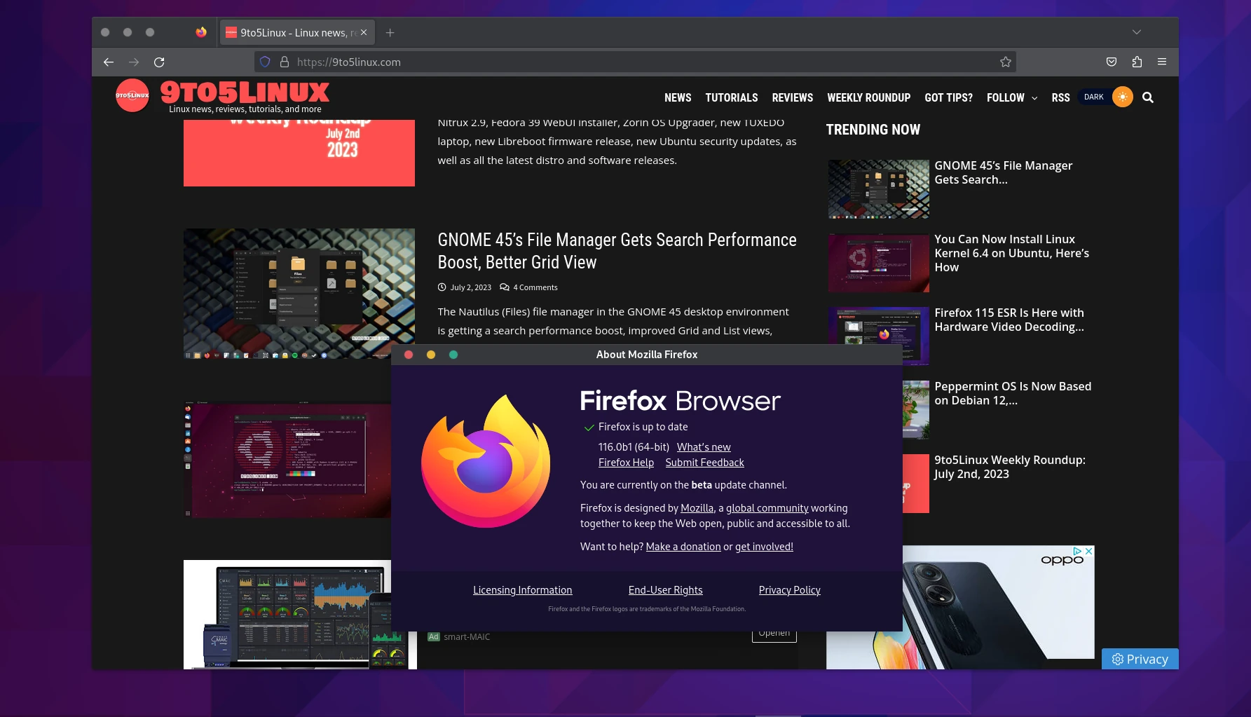 Firefox 116 Beta Brings Quick Actions in Address Bar, Improves Wayland Support