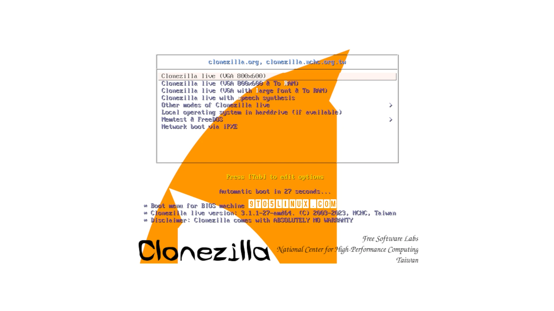 Clonezilla Live 3.1.1 Bumps Kernel to Linux 6.5, Adds Many Disk Cloning Improvements