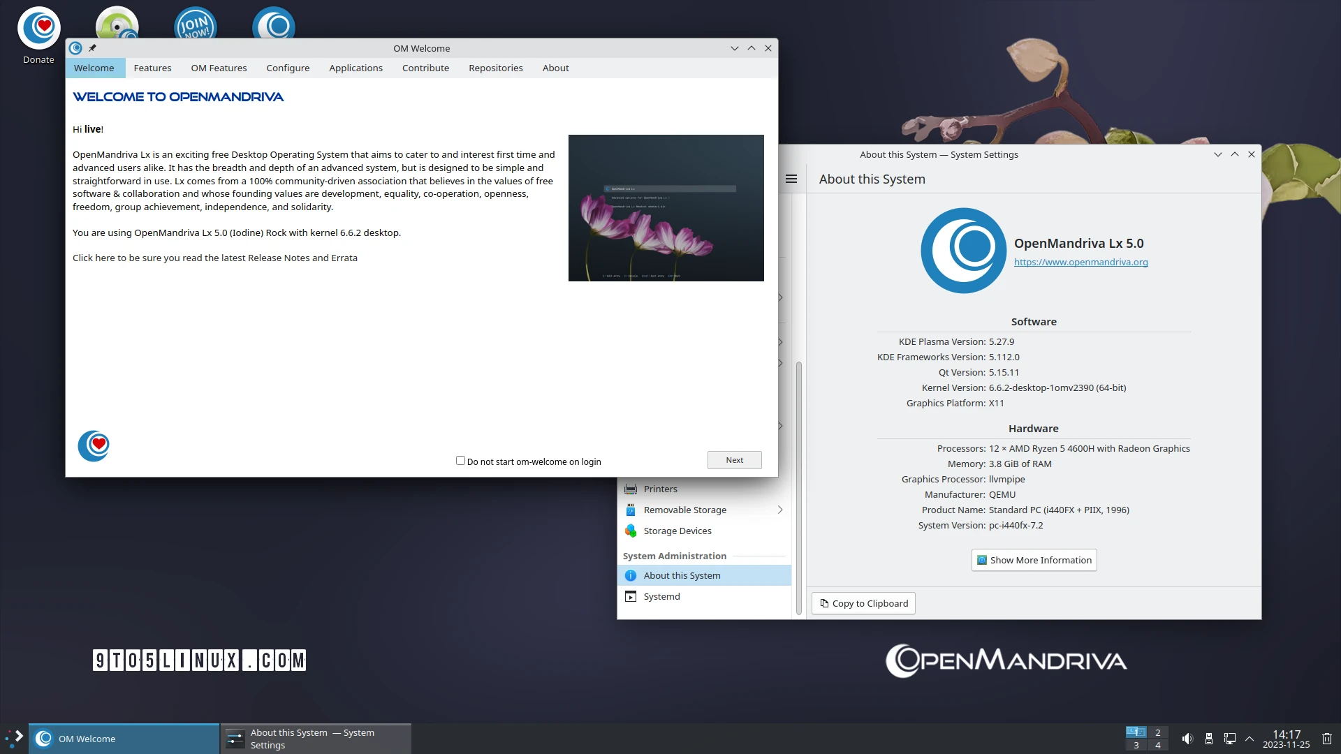 OpenMandriva Lx 5.0 Is Out as the Last KDE Plasma 5 Release, Powered by Linux 6.6 LTS