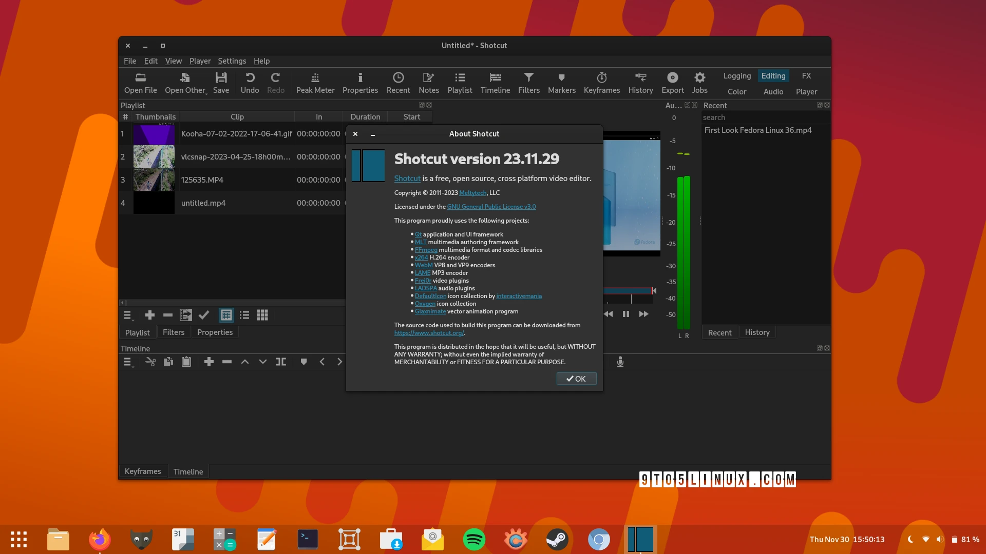 Shotcut 23.11 Open-Source Video Editor Adds NVIDIA AV1 Hardware Encoding