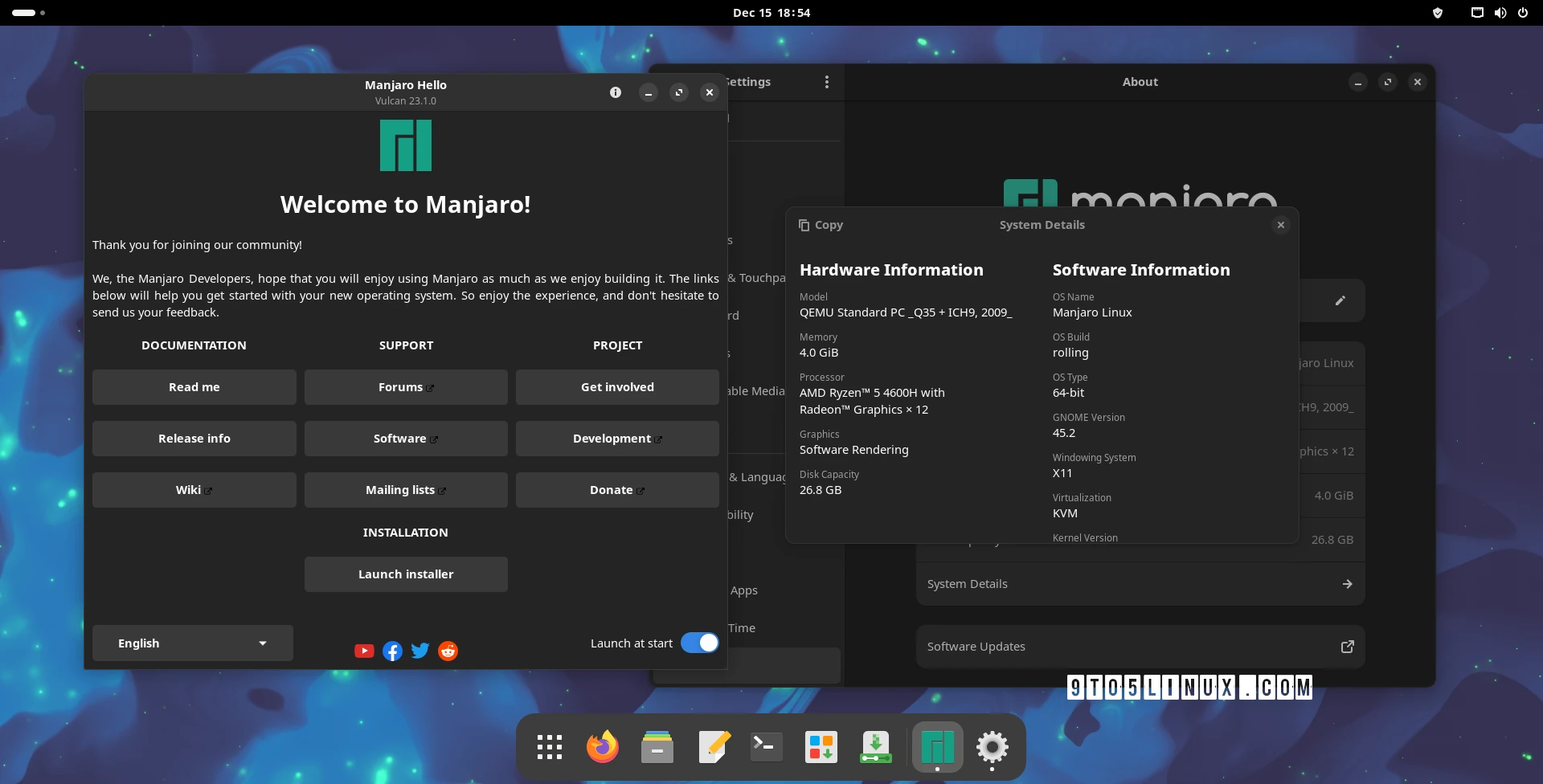 Manjaro 23.1 “Vulcan” Is Available for Download with GNOME 45, Linux 6.6 LTS