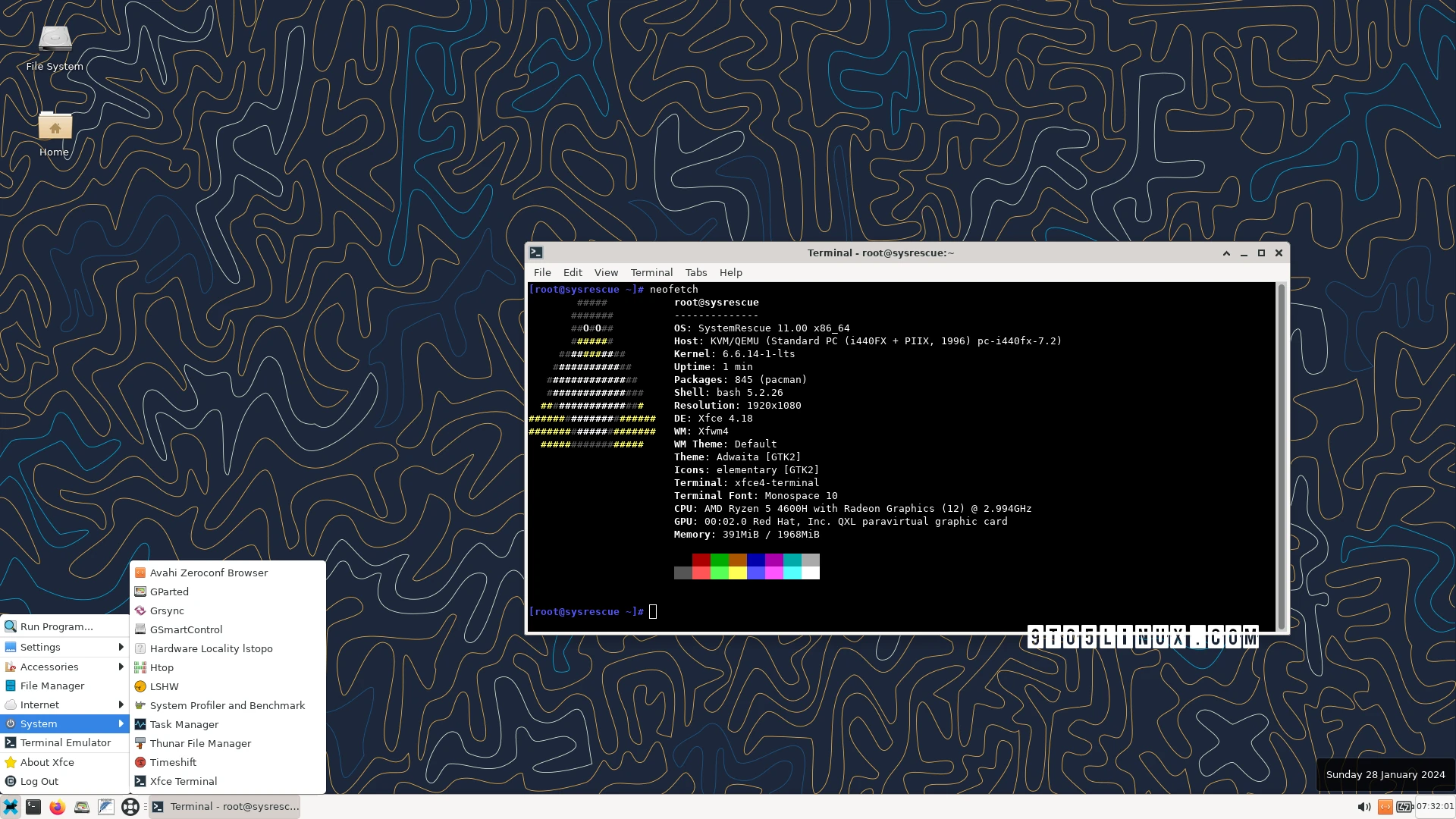 Arch Linux-Based SystemRescue 11 Released with Linux Kernel 6.6 LTS