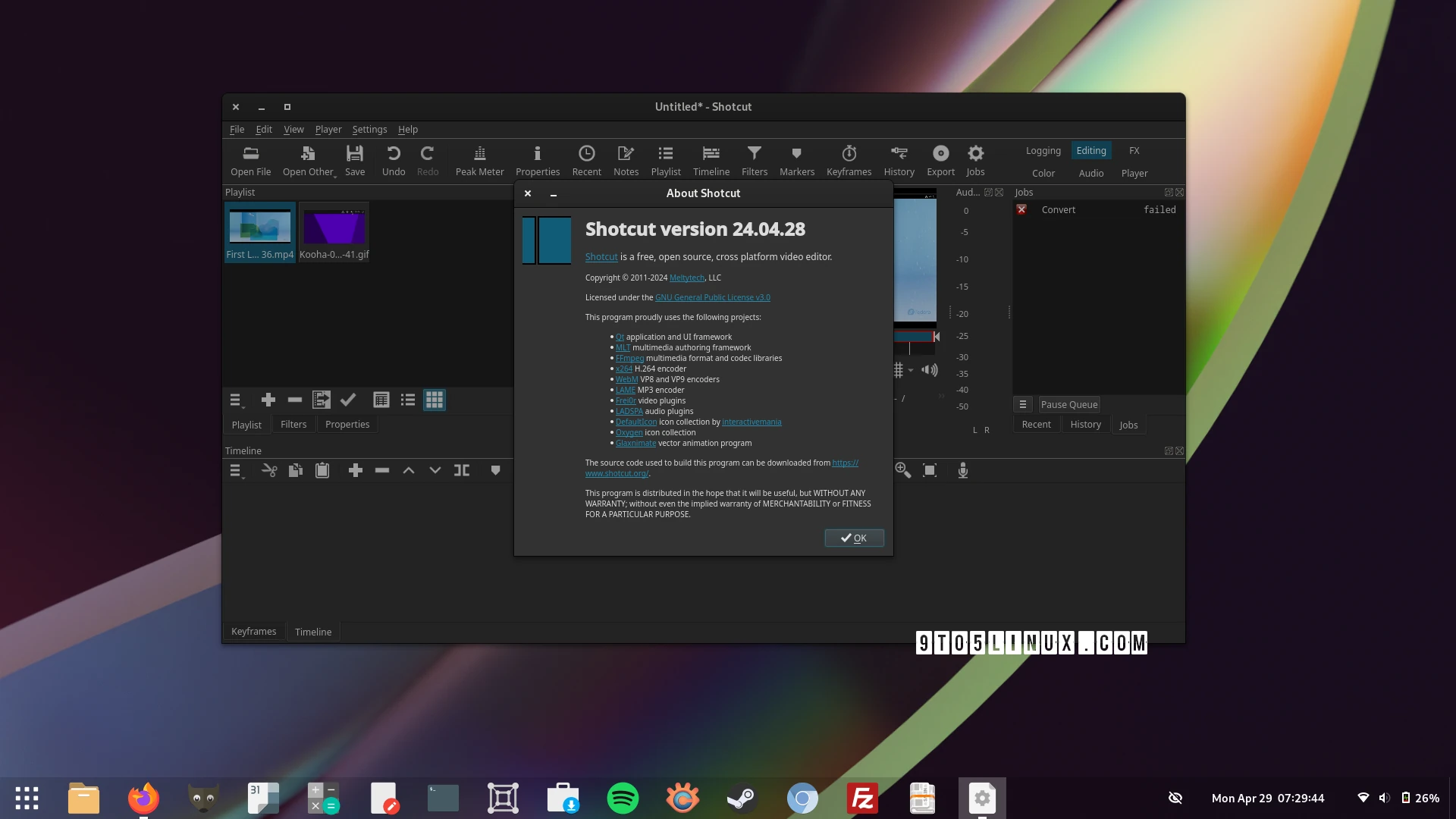Shotcut 24.04 Open-Source Video Editor Released with Ambisonic Encoder Filter
